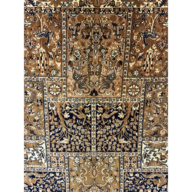 Brown Large Hand-Knotted Indo-Persian Bakhtiari Garden Wool Rug For Sale - Image 8 of 12