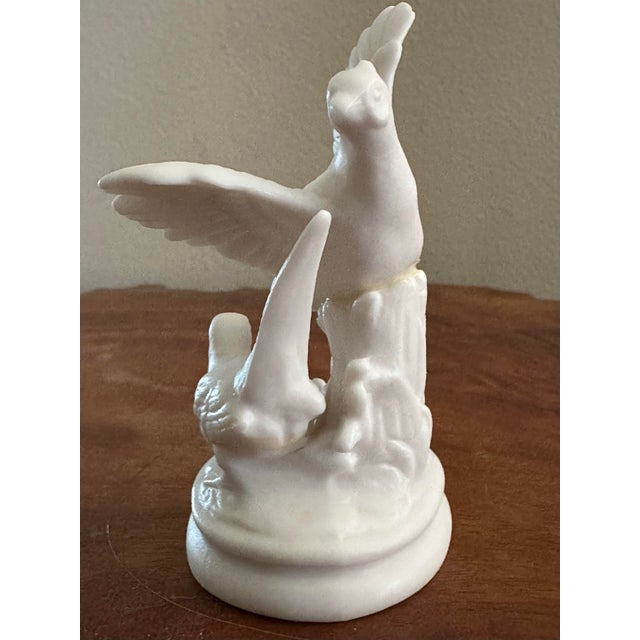 Figurative Vintage Mid 20th Century White Bisque Porcelain Pheasants Figurine For Sale - Image 3 of 9