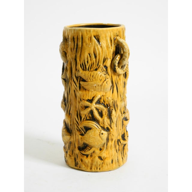 Large Mid-Century Modern Glazed Ceramic Floor Vase with Maritime Fish and Starfish Motifs, 1960s For Sale - Image 9 of 18