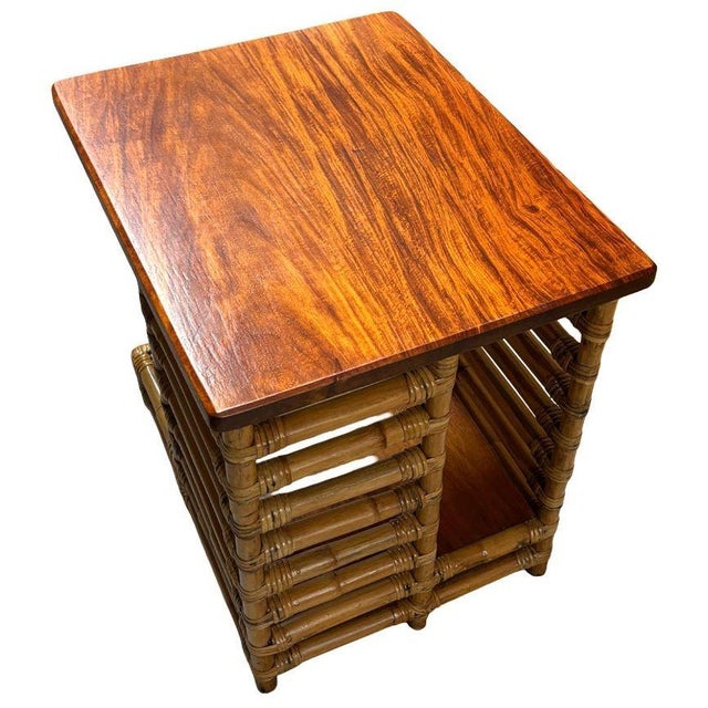 This beautifully restored rattan blending style vintage charm with modern comfort. Floating asymmetric "Jacob's Ladder"...