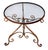 A Lovely Shabby Chic Style, Antique Low Iron Garden Side Table. Glass top. Original Rusty Patina with a matte clear coat...