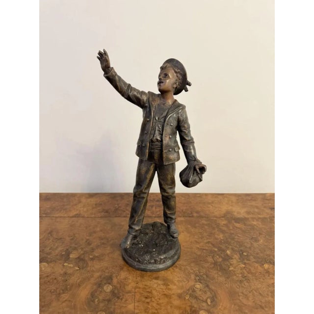 Antique French Spelter Figures, 1890, Set of 2 For Sale - Image 4 of 7