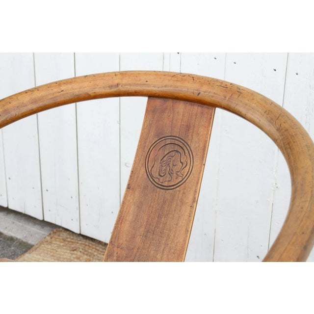 Wood Pair of Golden Elm Chinese Club Chairs For Sale - Image 7 of 10