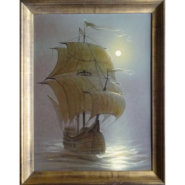 Sailboat in the night. 1989. Oil on cardboard, 65x50 cm This piece is attributed to the mentioned designer/maker. It has...