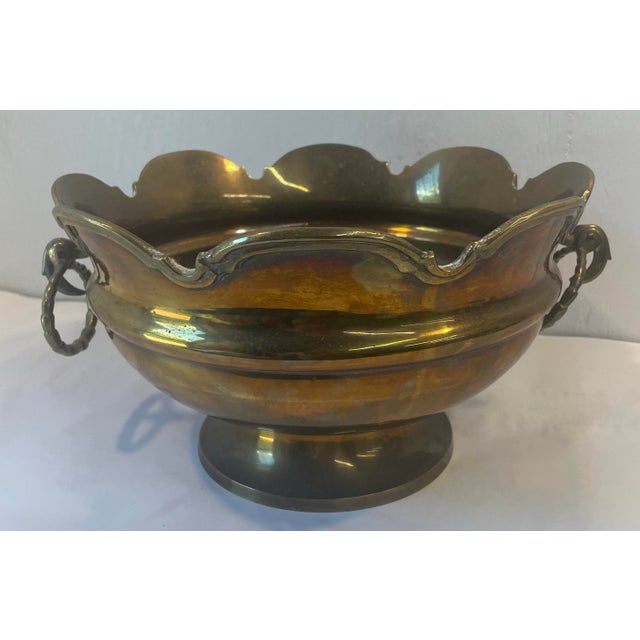 Mid 20th Century Monumental Brass Centerpiece Bowl For Sale - Image 5 of 8