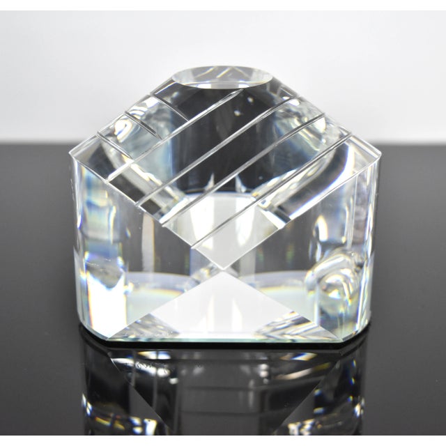 Glass Vintage Denali Geometric Crystal Glass Paperweight For Sale - Image 7 of 12