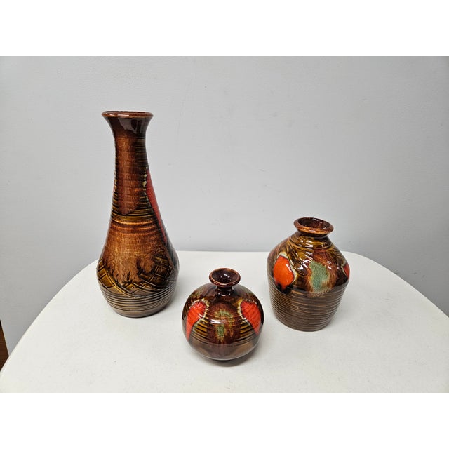 Dryden Pottery Drip-Glaze Vase Collection -1976 For Sale - Image 4 of 14
