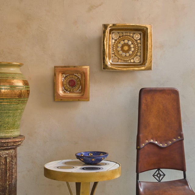 Designed by Georges Pelletier in the 1970s, this French ceramic tray explores gilt and gold tones in a composition that...