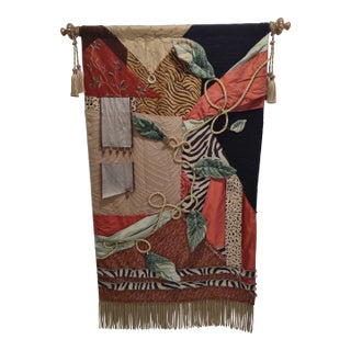 Vintage Mixed-Media Textile Tapestry "Midnight in the Garden of Scheherazade" — Large Format, One of a Kind For Sale