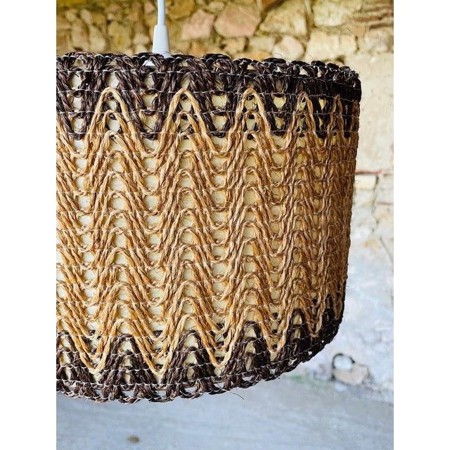 Vintage Pendant Lamp in Sisal and Rope, 1970s For Sale - Image 4 of 18