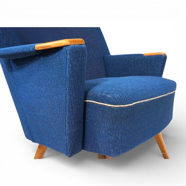 Cocktail Chair in Blue from MCM, 1950 For Sale - Image 10 of 18