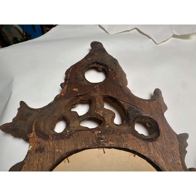 19th Century Rococo Italian Venetian Orange Gold Gilt Carved Wood Mirror For Sale - Image 9 of 12