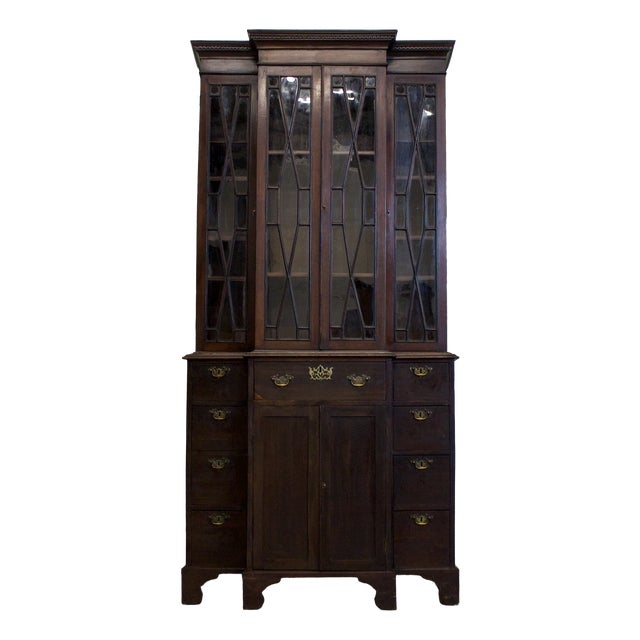 Antique Georgian Mahogany Glazed Display Cabinet, 1810s For Sale