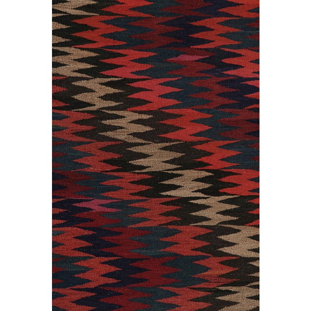 Traditional 1950s Vintage Bidjar Persian Kilim Runner in Multicolor Patterns by Rug & Kilim For Sale - Image 3 of 7