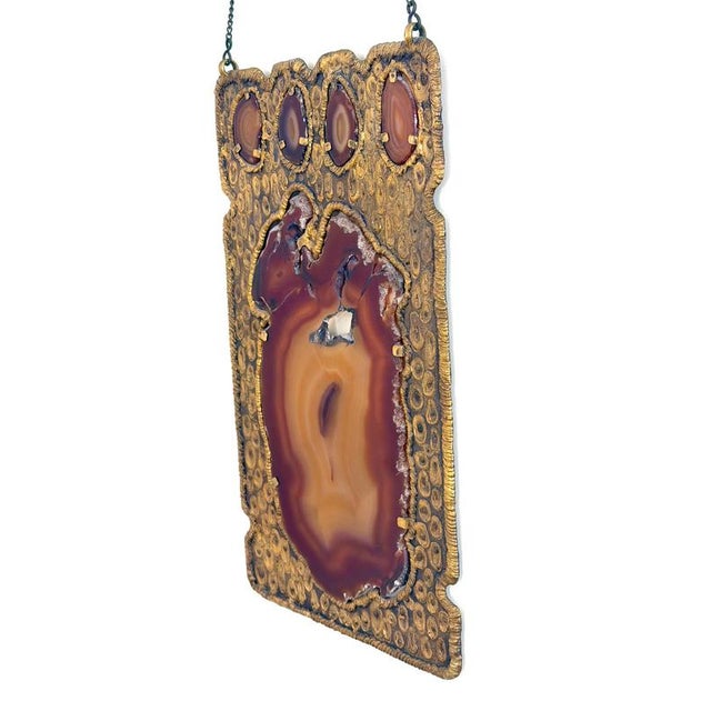 Brutalist Brutalist Wall Relief with Inset Agate Slices, 1960s For Sale - Image 3 of 12