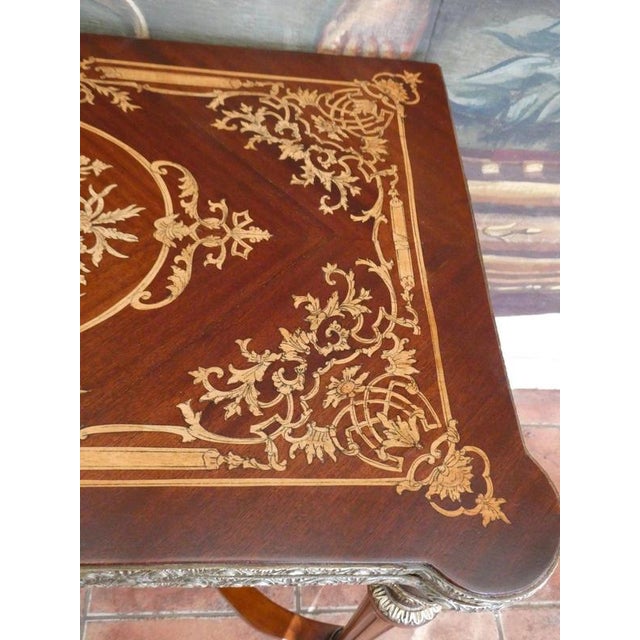 Antique Louis XVI French Walnut and Mahogany Games Table, 1920 For Sale - Image 11 of 18