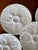 Set of six white porcelain oyster plates by Pillivuyt, France. Each plate with six oyster wells surrounding a central well...
