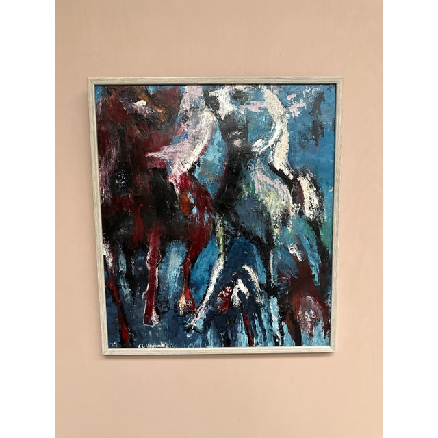E. L. Höglund, Häst, 1950s, Oil Painting on Canvas, Framed For Sale - Image 5 of 18