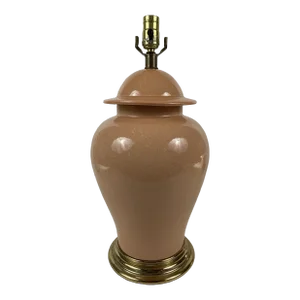 Peach Crackle Glaze Ginger Jar Lamp