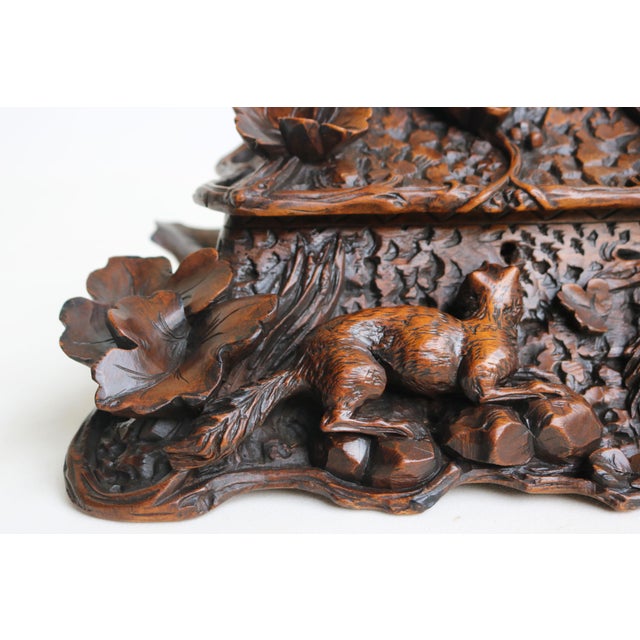 19th Century Black Forest Swiss Two Tier Jewelry Box with Fox and Bird, 1880 For Sale - Image 11 of 15
