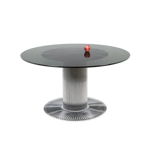 Metal Chromed Metal and Smoked Glass Table, 1970s For Sale - Image 7 of 8