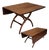 MCM Adjustable Elevator Table Coffee to Dining Solid Wood Drop Leaf X‑Frame Base For Sale