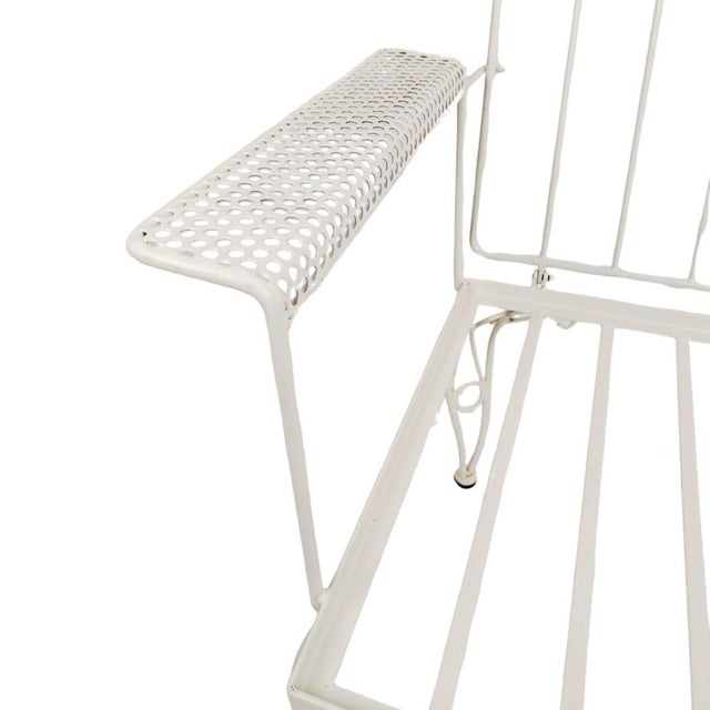 White Italian Chair with Folding Backrest in Painted Iron, 1970s For Sale - Image 8 of 16