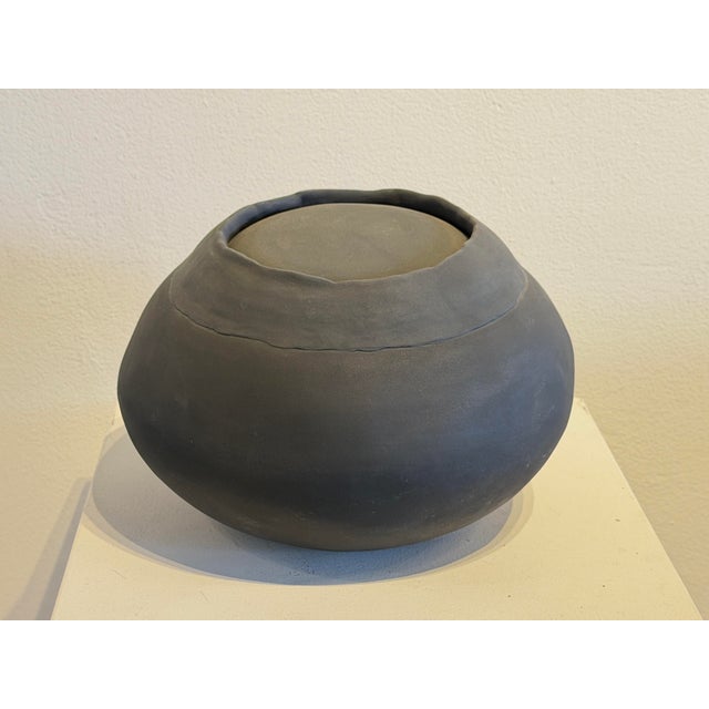 Contemporary Ceramic Sculpture Black Dome For Sale - Image 3 of 4
