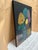 Original canvas painting of vibrant lush exotic flowers in a vase along side a gold bowl against a black background. The...