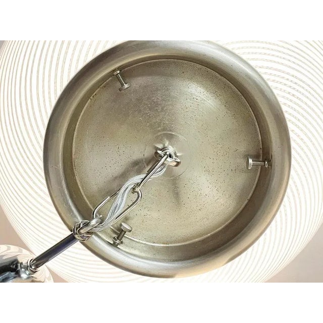 Mid-Century White and Crystal Murano Glass Reticello Light by Mario Botta for Venini, 1970s For Sale - Image 13 of 18