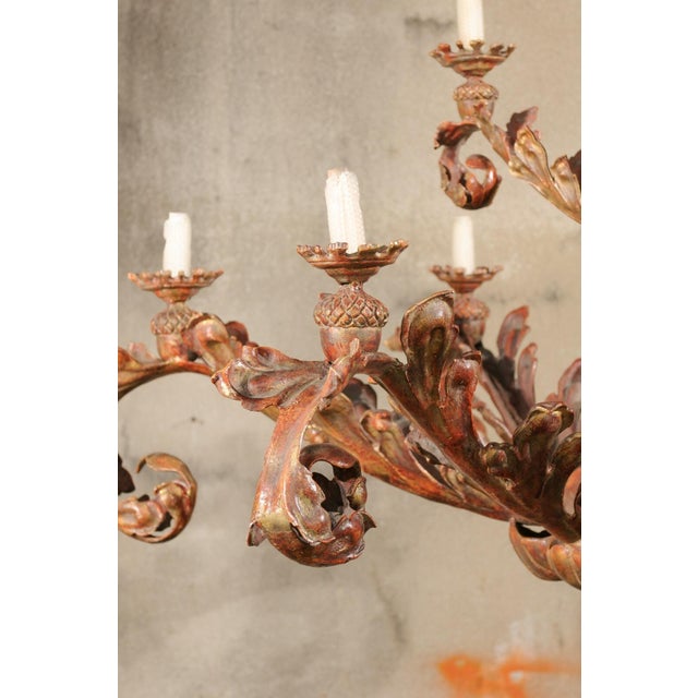 Mid 20th Century Large Italian Renaissance Style Chandelier For Sale - Image 11 of 11