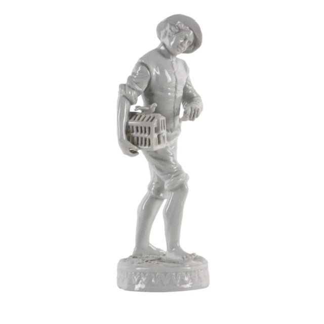 Sculpture Young Boy with Case in White Porcelain, 1800s For Sale - Image 10 of 10