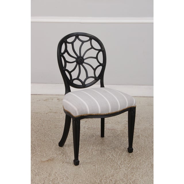 Set of 8 Spiral Web Back Dining Chairs For Sale - Image 18 of 18