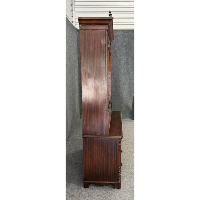19th Century Rosewood Secretary Desk With Bookcase Top For Sale - Image 10 of 18