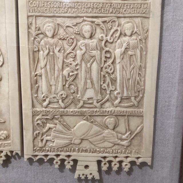 Vintage Diptych of Rambona, Central Italy, Late 9th-Early 10th Century, Ivory. Vatican City, Reproduction From Vatican Museum For Sale - Image 10 of 12