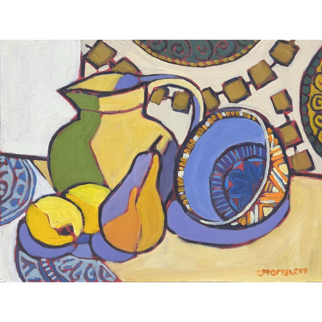 Mediterranean Patterns, Contemporary Still Life Oil Painting, Original Artwork For Sale