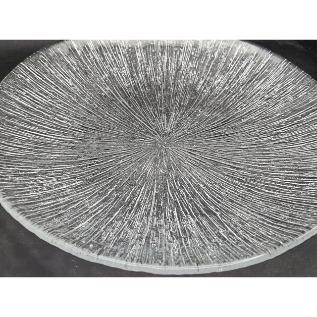 Mid-Century Modern Vintage Scandinavian Starburst Ice Glass Platter Serving Dish For Sale - Image 3 of 10
