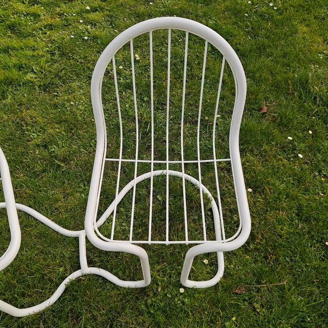 Metal Two-Seater Curved Tubular Bench, 1970s For Sale - Image 7 of 18