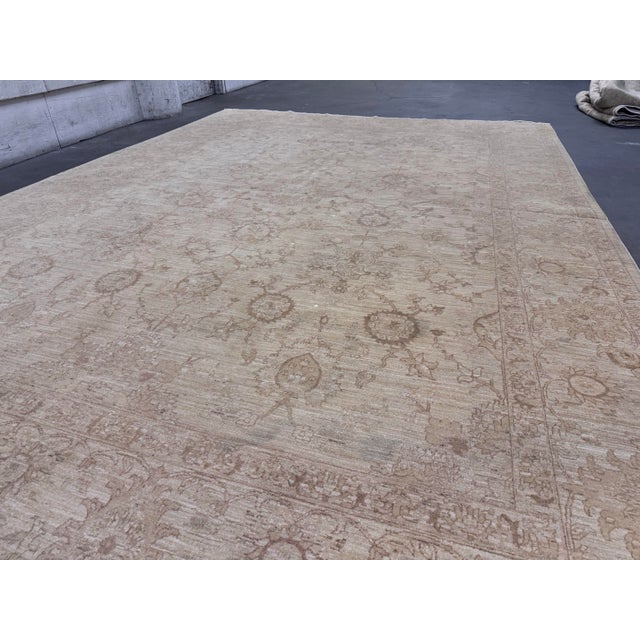 9ft 10in × 14ft 5in Gallery Ephesus Oushak Area Rug in Taupe Tones For Sale In San Francisco - Image 6 of 12