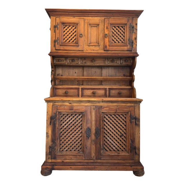 Biedermeier Farmhouse Cupboard in Wood For Sale