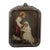 1938 First Communion Devotional Portrait in Ornate Silvered Polychrome Floral Frame For Sale