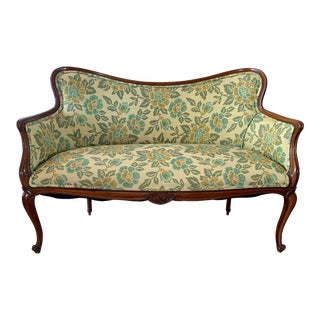 Antique Carved Fruitwood Settee For Sale