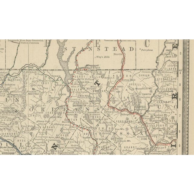 Antique Rhode Island Map by Rand McNally, 1888 For Sale - Image 3 of 9