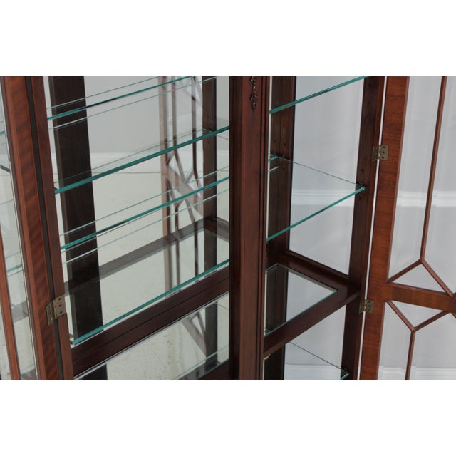 Brown Henkel Harris Mahogany Chippendale Style Display Cabinet For Sale - Image 8 of 13
