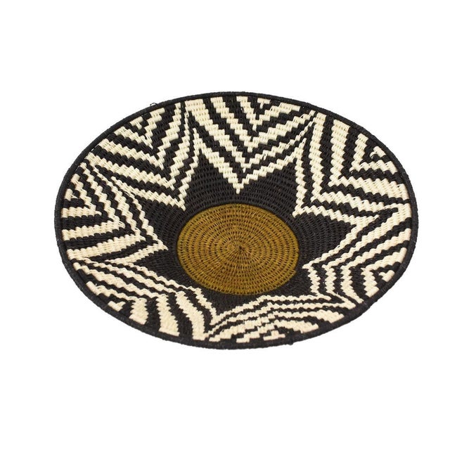 Early 20th Century Black and White Sisal Handwoven Basket Eswatini 12inch For Sale In Denver - Image 6 of 6