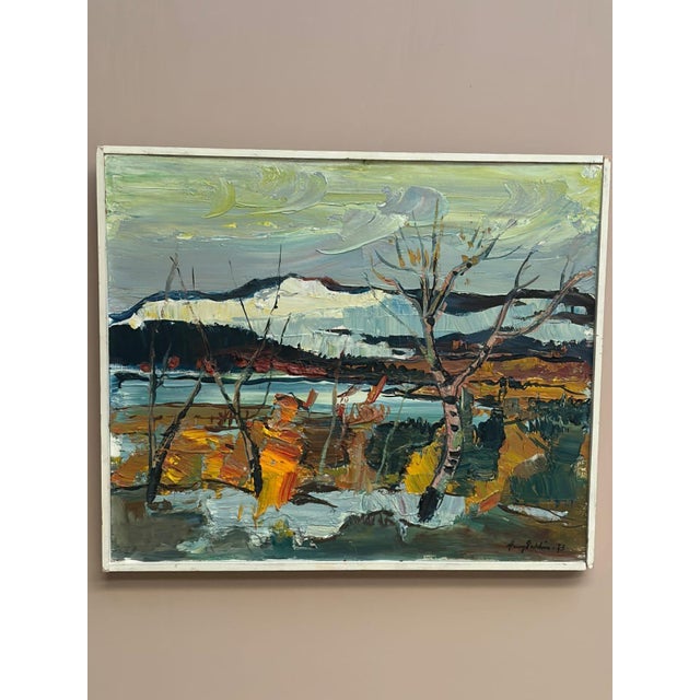 Harry Sahlin, Autumn Shore, 1973, Oil on Panel, Framed For Sale - Image 7 of 18