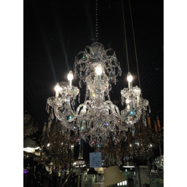 Swarovski Schonbek Olde World Nine-Light Chandelier, Swarovski Crystal, Silver, 27 In For Sale - Image 4 of 6