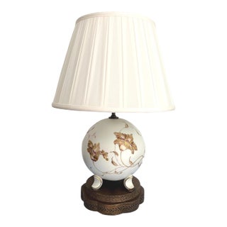 1940s Porcelain Floral Pearl Lamp & Shade by Rosenthal For Sale