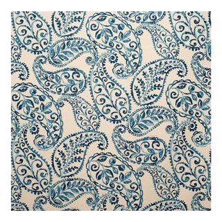 Jennifer Adams Home "Bloomfield" Bluebell Paisley Linen Blend Fabric- 5 Yards For Sale