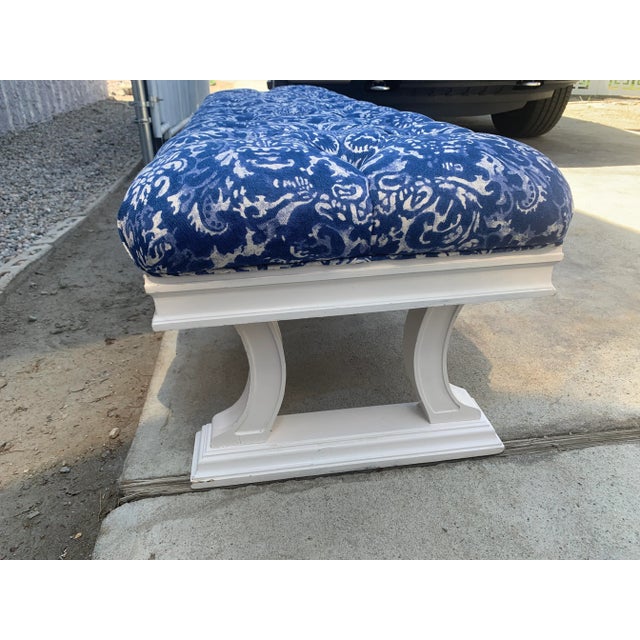 Mid Century Neoclassical Ottoman or Bench Upholstered in Ralph Lauren For Sale - Image 4 of 12